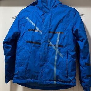L.L. Bean Royal Blue Hooded Jacket with Reflective Stripes